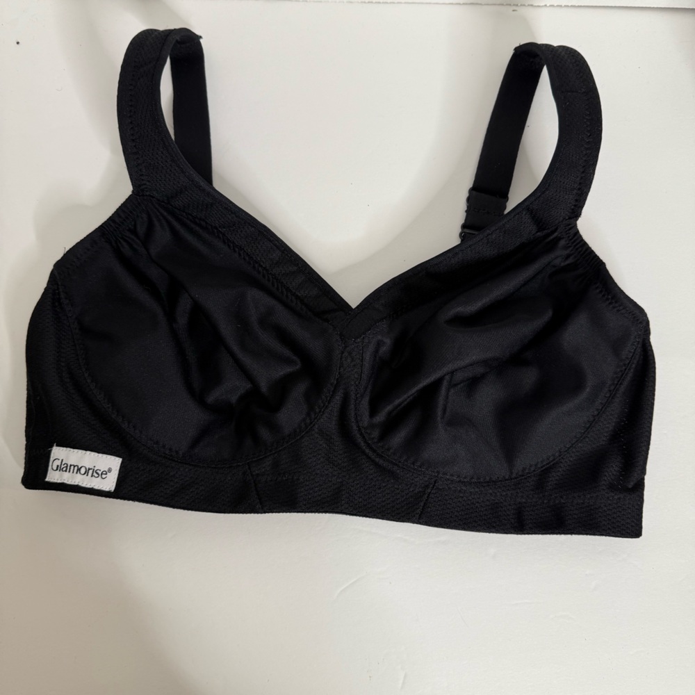 Glamorise Magic Lift Black Full-Figure Full Coverage Bra Size 36D